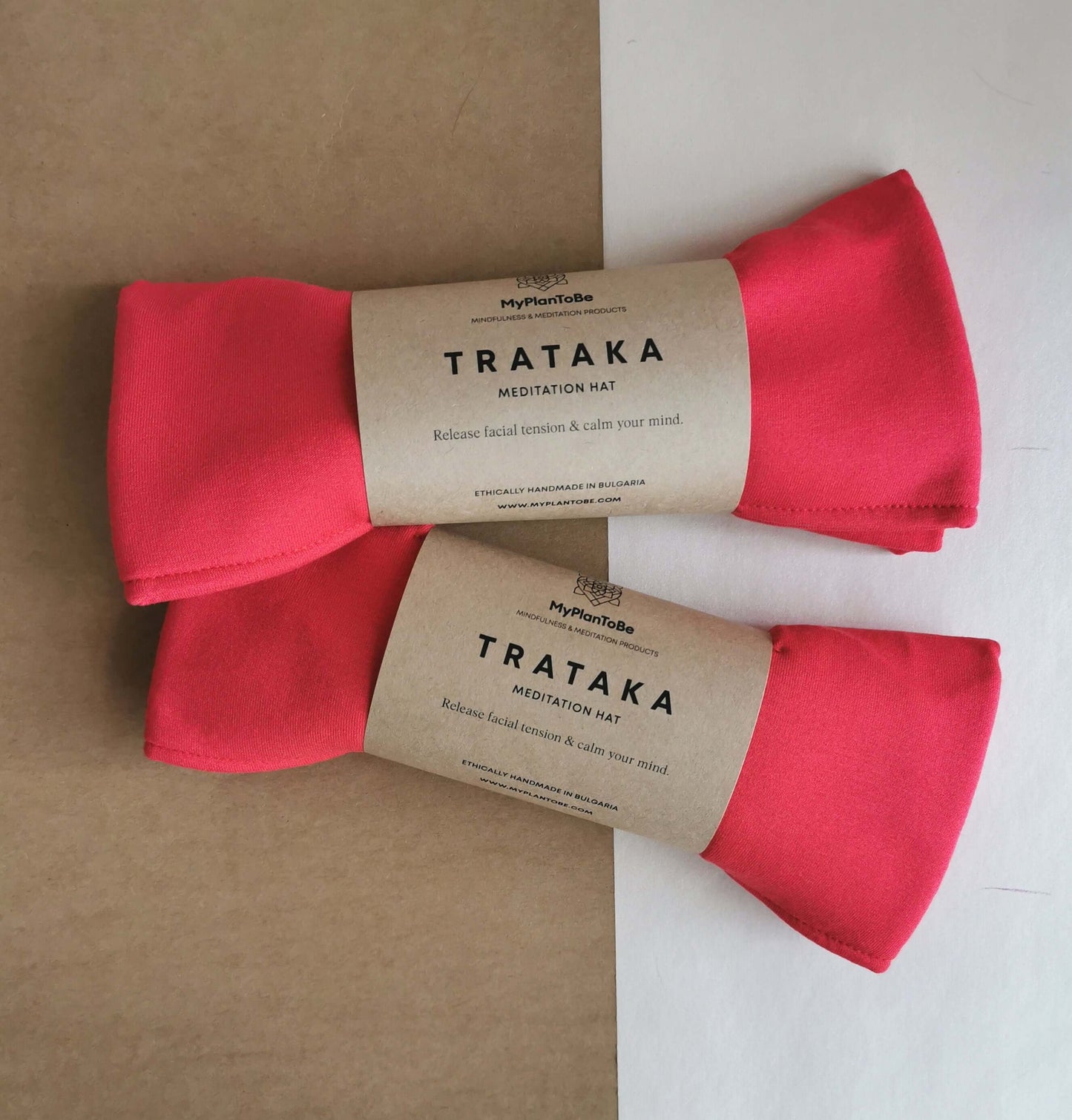 TRATAKA / шапка за медитация / коралово червено