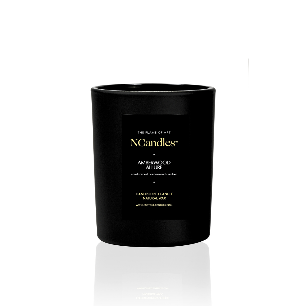 black candle with white background